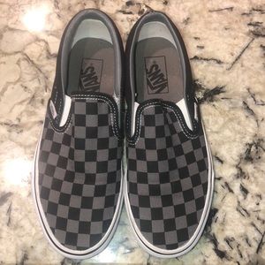 Vans Slip On Sneakers - Checkerboard Gray/Black